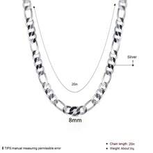 Classic Cuban Chain Men Necklace Width 2/4/6/8/10/12 MM 925 Sterling Silver Necklace Hip Hop Punk Thick Chain 40-75cm Necklace For Men Women Jewelry