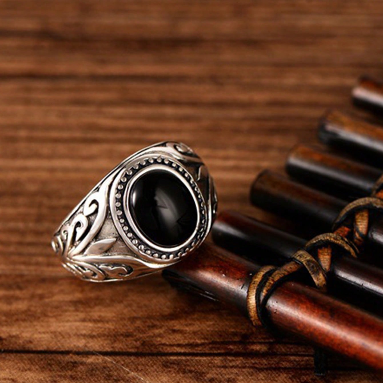 1pc S925 Sterling Silver Vintage Jewelry Ring With Black Synthetic Zirconia Stone, Hypoallergenic & Nickel-Free, Gift Box For Family, Friends, Thanksgiving, Mother's Day, Valentine's Day, Birthday