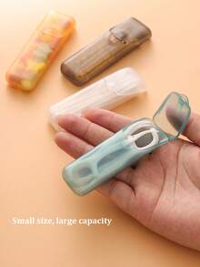 便携式牙签棉签收纳盒 - 带盖塑料旅行牙签盒，多功能口袋大小收纳盒，适用于家庭、办公室、露营和旅行 - 家用工具 - 彩色 - 查看 2