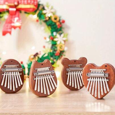Mini Kalimba de 8 teclas, regalo de piano de pulgar, adecuado para principiantes, entusiastas de la música y músicos, lindo accesorio de llavero con instrumento colgante