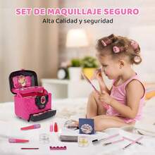 AivaToba Maquillaje para Niñas, Kit de Maquillaje Real para Niñas, Juguete de Maquillaje Lavable, Juguete para Niñas, No Tóxico, Regalos de Cumpleaños de Navidad para Niñas de 7 8 9 10 11 12 Años - MH6-10 - Ver 7
