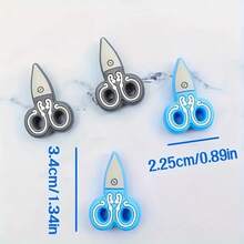 2 piezas Topes de aguja de tejer de silicona, Topes de aguja de tejer con forma de tijera, Protectores de punta de aguja de tejer, Tapas de aguja de tejer de colores, Ganchos de ganchillo para acolchar, Accesorios de tejer DIY - Multicolor - Ver 5