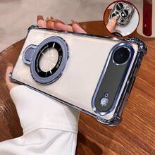 For IPhone 17 Case, Four Corner Protection Ring Holder Phone Case With Kickstand For IPhone 17 Air 16/15/14/13/12/11 Pro Max Plus X XS Compatible With SAM Galaxy S24 S23 S22 FE Ultra - màu đen - Xem 4