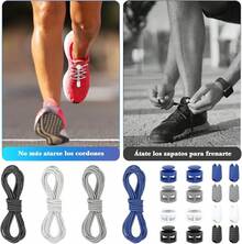 Estilo4 Pares Agujetas Elasticas Para Tenis, Agujetas EláSticos Con Sistema De Cierre RáPido Sin Amarres, Unisex, ParaTodos Los Zapatos, Zapatillas De Deporte Y Zapatos CasualesVersióN Mejorada - Negro+Blanco+Gris+Azul - Ver 4