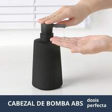 Timotech Dispensador deón Líquido, Dispensador Pequeño para Baño y Cocina, Dispensador deón de Manos de Plástico Moderno, Jabonera Moderna, Accesorios para Baño (Negro) - blanco - Ver 11