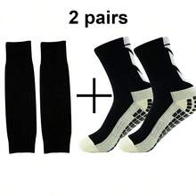 2 paires de chaussettes de sport de football anti-dérapantes multicolores, manches de jambe de course pour protéger efficacement les muscles du mollet contre les blessures - Multicolore - Voir 15