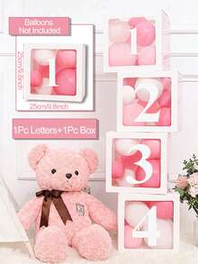 1pc 25cm White Number Transparent Box(Box&Letter), Transparent Balloon Box Gift Box, DIY Free Combination Numbers,Birthday Party Background Decoration Box, 1st Birthday Party Scene Setting Number Box, Babe Shower Decoration, Transparent Balloon Box Gift Box, Gender Reveal Party Decor Balloon Box, Room Decor Balloon Storage Box, Party Background Photography Props, Party Favor