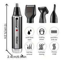 4-In-1 Rechargeable Electric Nose Hair Trimmer, Ear, Eyebrow Trimmer And Shaver, Personal Care Set For Men - Kemei KM-6630