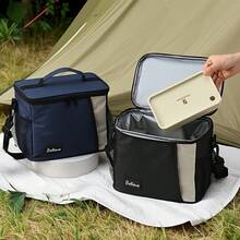 1pc Multicolor Insulated Lunch Bag For Women/Men - Reusable Lunch Box For Office Work School Picnic Beach - Leakproof Freezable Cooler Bag With Adjustable Shoulder Strap For Large Capacity Multifunctional For Outdoor Color Block Bag Colorblock Bag Two Tone Bag Lunch Box Bag For Lunch Container For Picnic Work Office Travel Camping Holiday Vacation School Beach For Men And Women Student Worker Picnic BagWomanFor Women Ladies For Traveling Portable Waterproof Bag Lunchbox