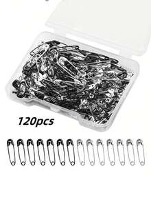 120pcs/Box Mini Pins, Suitable For DIY Clothing And Crafts - Black And White Colors - Durable And Rust-Resistant