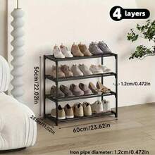 1 pièce Étagère à chaussures multi-niveaux simple, étagère de rangement durable pour chaussures, conteneur de rangement de chaussures à assemblage facile, rangement et organisation domestique pour l'entrée, le couloir, la chambre, le salon, la maison, le dortoir, 2-7 niveaux, Noël, Hiver