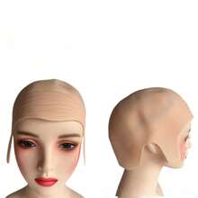 A Complete COSplay Bald Scalp Set, Including Fake Bald Head, Realistic Scalp Wig, And Costume Accessories For Makeup Parties And Performances. Perfect For Cosplay Props, This Set Includes Bald Scalp, Beard, Glasses, Hair Nets, And Other Accessories. Ideal For Christmas, Other Festivals, And Daily Costume Needs.