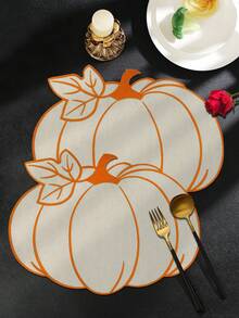 1-200 pièces Napperons de table d'Halloween en forme de citrouille, faciles à nettoyer, à essuyer, antidérapants, tapis de table à manger, décoration pour fête de mariage, festival, convient pour la maison, le restaurant, la décoration de table à manger, articles ménagers