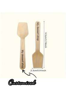 1pc Wooden Customizable Laser Engraved Text Mini Teaspoons For Honey, Tasting Spoons, Perfect For Christmas, Halloween, Thanksgiving, Graduation, Home & Kitchen, Food Service Tableware - Multicolor - View 9