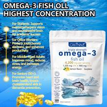 Gwynne Super Omega 3 Premium Limón Aceite De Pescado 4200mg,epa,dha Y Omega 3 Supplement,salud Del Corazón,salud Cerebral, Reducción Del Estrés,apoyo A La Salud Del Colesterol,120 Cápsulas - Otros - Ver 4