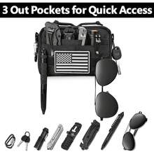 MOZETO - Bolsas para cinturón para hombre, resistente al agua, pequeña bolsa de cinturón con parche de bandera de Estados Unidos, organizador de bolsillo, equipo EDC para trabajo, viajes, senderismo - 1 - Ver 6