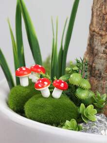 Miniature Simulation Mushroom Moss Stone, Suitable For Miniature Landscapes, Fairy Gardens, DIY Dollhouse Miniature Models As Decorative Materials, Very Suitable For Flower Pot Plants, Succulent Potted Plants, And Bonsai Decoration