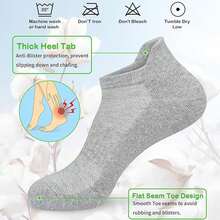 9 Pares Calcetines Deportivos para Hombre y Mujer, Calcetas Antideslizantes Duradero, Calcetines de Corte Bajo Transpirable, Tobilleros de Algodón, Algodon Transpirables - 1 - Ver 6
