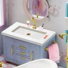 1:12 Dollhouse Bathroom Set, Miniature Home Bathroom Decorations, OB11 Photography Props, Tiny Home Decor, Miniature Metal Model Props - Multicolor - View 6