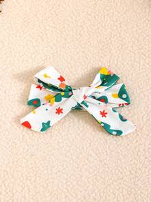 2pcs/Set Baby Girls' Christmas Element Print Long Sleeve Jumpsuit With Headband - Multicolor - View 7