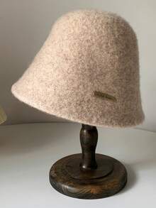 1 chiếc Mũ xô len nỉ trơn màu thường ngày dành cho nữ, Mũ xô đan đa năng, Thích hợp để đội hàng ngày, Quà tặng ấm áp mùa đông - Nhiều màu - Xem 11