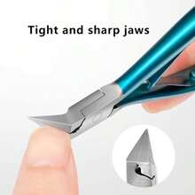 Professional Stainless Steel Cuticle Nippers - Precision Blue Manicure Tool For Dead Skin Trimming, Ingrown Nail & Hangnails Care, Sharp Fingernail Clippers For At-Home & Salon Use