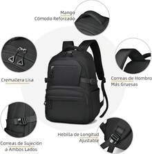 Mochila antirrobo, Mochila Impermeable, Mochila para Laptop gran capacidad, Mochila Portatil de14 Pulgadas, Mochila de Viaje para Mujeres y Hombres - GRIS - Ver 6