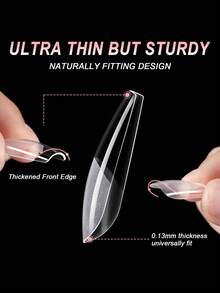 550Pcs Full Cover Press On Nail Tips Coffin French False Fake Soak Off Gel Nail Extension Tips Capsule DIY Nail Supplies For Women Girls