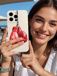1PC Minimalist Pink Crown Phone Case Elegant Slim Shockproof Protective For Festival Gifts For Friends, Girlfriend, Boyfriend, Family Compatible With IPhone16/15/14/13/12/11/XS/XR/X/PLUS/PRO/PROMAX Comfortable Feeling Festival Gift For Friends, Girlfriend, Boyfriend, Family - 白色 - 查看 4