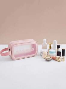 3pcs/Set Travel Makeup Bag, PVC Waterproof Toiletry Bag, Makeup Brush Organizer, Cosmetic Bag, Dry & Wet Separation, Holiday Travel Essentials, Perfume Case, Makeup Pouch, Multifunctional Luggage Bag Cosmetics, Skincare, Eyebrow Pencil, Powder Puff, Comb, Nail Polish, Manicure, Jewelry, Perfume, Stationery, Digital Product Storage, For Holiday Beach, Bathroom Collection, Bedroom Collection, Large Capacity