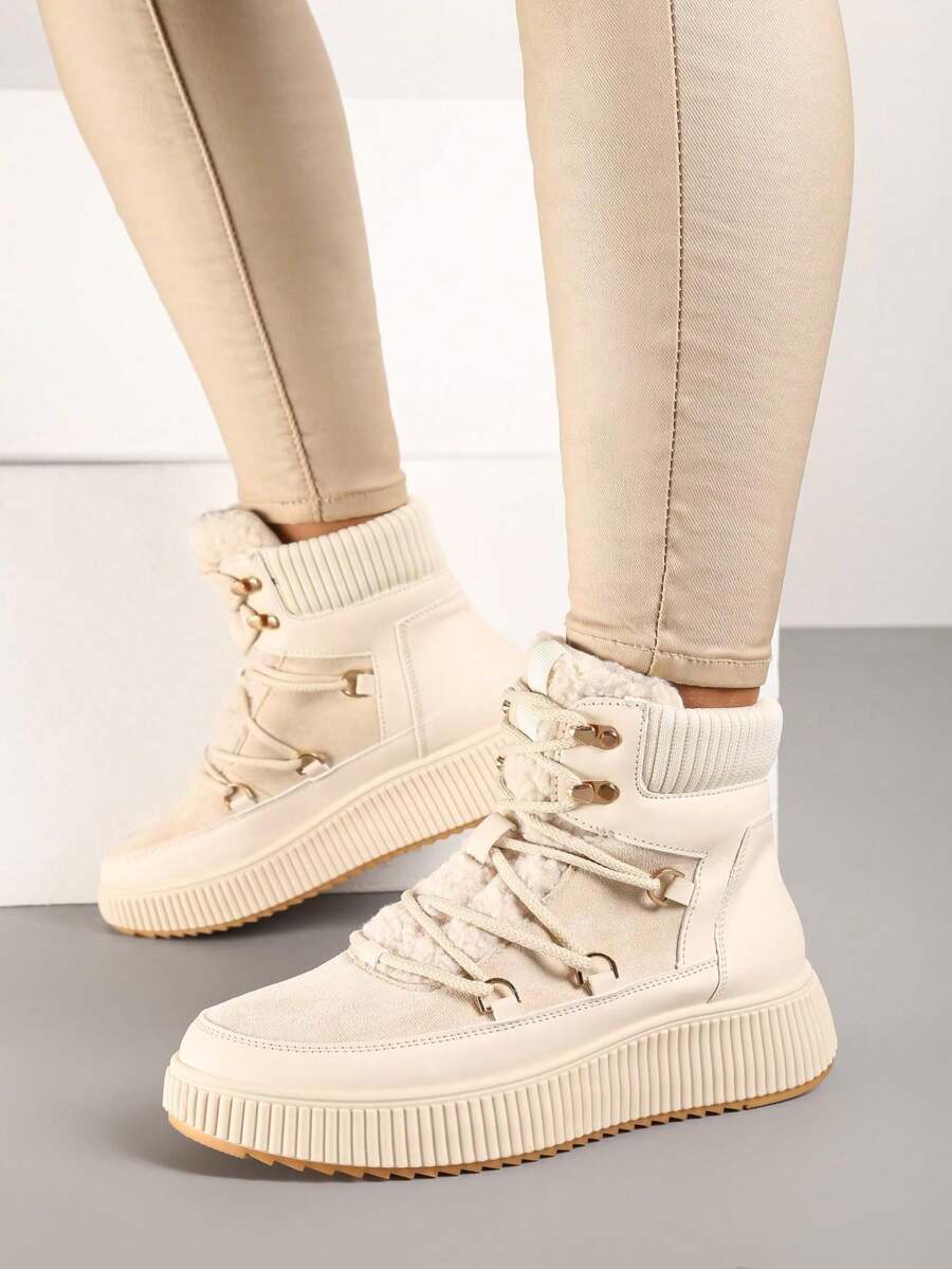 Soft Cozy Winter Boots For Women - Casual - Beige - View 1