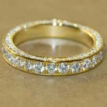 1PC Dazzling Women's Fashion Wedding Band Engagement Zirconia Ring Party Birthday Anniversary Christmas Gifts For Women Girlfriend Fine Jewelry Size 5-11# - Silver - View 6