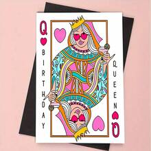 Funny Birthday Cards, Queen Of Hearts Birthday Cards, Stylish Birthday Cards With Envelopes For Mom, Girlfriend, Sister, Daughter, Unusual Things, Cute Aesthetic Items - Multicolor - View 13