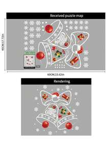 43 件圣诞雪花玻璃窗贴，圣诞贴花装饰节日雪花圣诞老人驯鹿雪人贴花，圣诞装饰贴纸，节日排队装饰，圣诞节