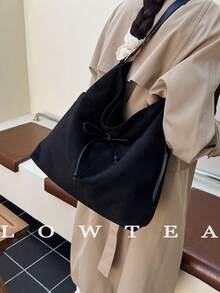 low tea 1 pièce Sac à épaule  pour femmes, sac fourre-tout vintage casual grande capacité avec nœud papillon, design multi-poches, fermeture magnétique, bandoulière réglable, convient pour les voyages, les courses, les sorties, cadeau pour les femmes, les adolescentes, les étudiantes, les débutantes et les employées de bureau, idéal pour le bureau, l'école, le travail, les affaires, les déplacements, l'extérieur, les voyages, la randonnée