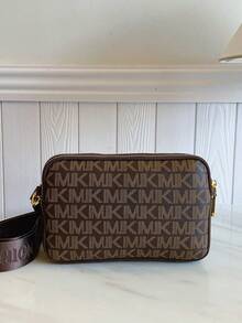 2025新款时尚经典百搭纯色PU防水材质菱形设计复古别致金属动物标志设计单肩包方形包字母图案装饰设计斜挎包适合购物，动物纹印花女士手提包