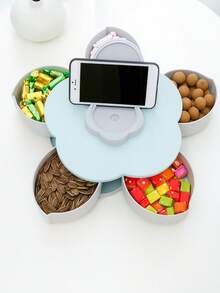 Organizador de botanas en forma de flor con 5 compartimentos y soporte para celular - Multicolor - Ver 5