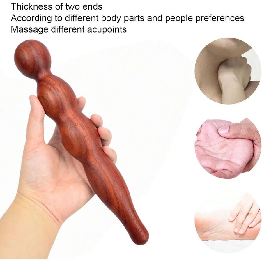 1 Set Natural Wooden Massage Stick - Multi-Functional Wooden Massage Tool For Relaxation, Fatigue Relief, Foot Soothing, Serves As Gua Sha Tool For Full Body Massage