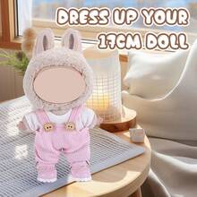 一套时尚手工针织娃娃服装，适合6.69英寸娃娃，包括毛衣和裤子或裙子，DIY可爱配饰，非常适合玩耍和展示，是送给女儿的生日、周年纪念日、圣诞节、万圣节和节日的理想礼物（不含娃娃和鞋子）。 - 彩色 - 查看 3