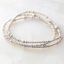 3件/6件套波西米亚经典简约铜珠手链，散珠设计，搭配18K镀金弹力手链，女士夏季手链，朋友礼物 - 3件套手鍊 - 查看 7