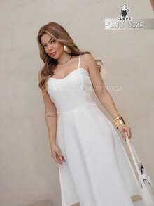 SAKURA LADY FASHION [G1-44] [G2-46] [G3-48] Long Midi Dress, Social Tailoring With Adjustable Straps, Party Wedding Dress, Elegant Women's Dresses, Dress, White, Summer, Light Tailoring, Comfort And Elegance, Best Quality, Christmas Women's Clothing - 白色 - 查看 2