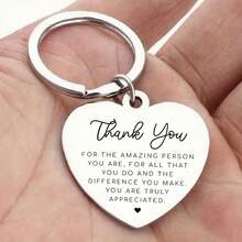 1pc Heart-Shaped Keychain, Personalized Thanksgiving, Christmas, Birthday Gift For Friends, Colleagues, Family