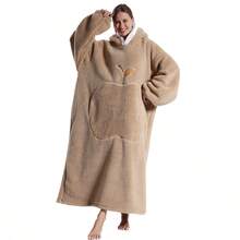 Oversized Blanket Hoodie, Hooded Blanket For Women, Solid Color Ultra Soft Warm Wearable Blanket Sweatshirt Women Men Adult, Gift For Ladies - Multicolor - View 19