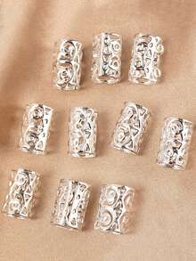 50pcs Bohemian Style Sea Snail Hair Braids Decoration, Adjustable Metal Hair Hoop, Ideal For Dreadlocks, Hairstyling And Beauty Care