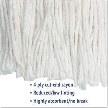 Cut-End Rayon Wet Mop Head, White Commercial-Grade Replacement Mop For Heavy-Duty Cleaning - 預設 - 查看 5