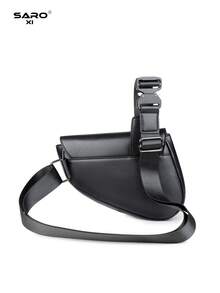 Men's Waist Bag Chest Bag Adjustable Shoulder Strap For Running Commuting Sports Outdoor Personalized Saddle Bag, Casual Street Style Crossbody Bag For Young Men , Zipper Shoulder Bag Lightweight Simple Solid Color Messenger Bag Gun Holster Pouch Belt Bag Festival Phone Bag