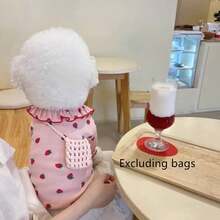 宠物草莓图案双腿衬衫，适合贵宾犬、比熊犬和猫等小型犬的春秋新款服装 - 彩色 - 查看 16