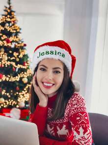 Personalized Custom-Made Christmas Hat With Plush Edge For Adults And Children, Santa Claus Hat, New 2025 Style