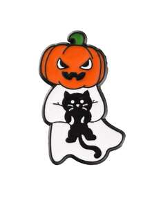 1pc/6pcs Dark Gothic Demon, Ghost, Pumpkin, Skull Brooch Pins, Halloween Costume Decor, Gothic Vibe Party, Special Occasion Christmas Gift