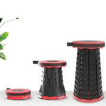 Banco Retráctil Taburete Plegable Portátil - Rojo - Ver 3